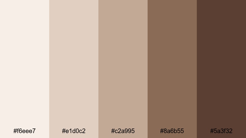 mocha almond cream ice cream color palette with hex codes