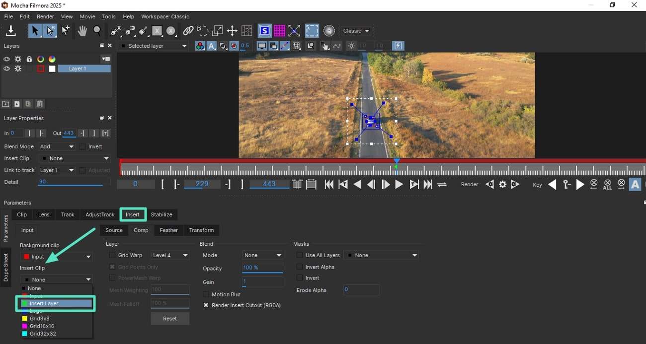 select with xspline layer