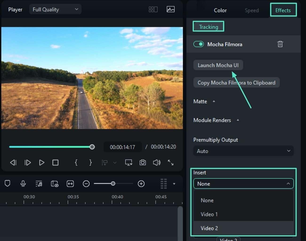 reveal added video layer filmora