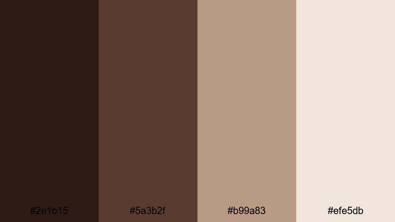 mocha typography set coffee brown color palette with hex codes