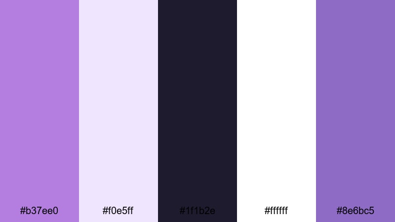 modern studio lilac bright lavender color palette with hex codes