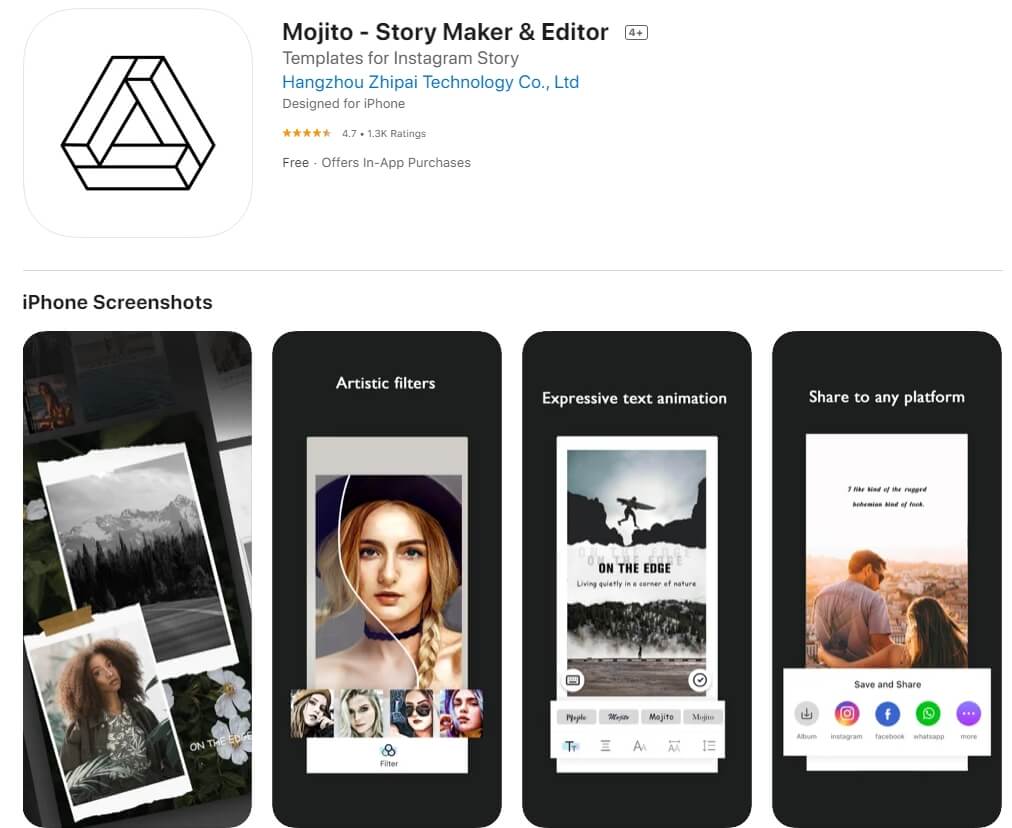 Mojito  Highlight Cover Maker App 