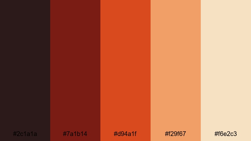 molten dusk horizon volcano color palette with hex codes