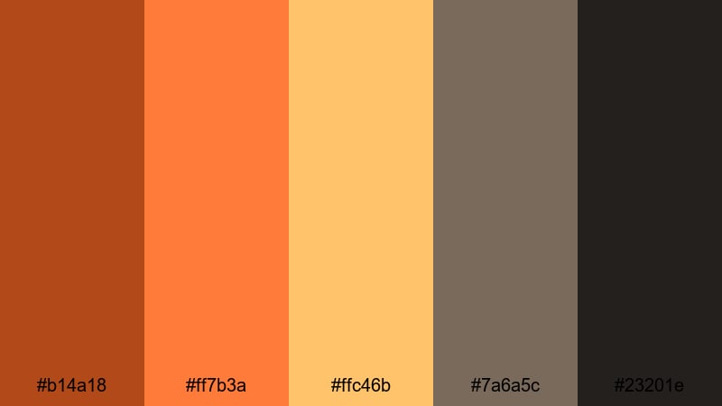 molten workshop grit rust color palette with hex codes