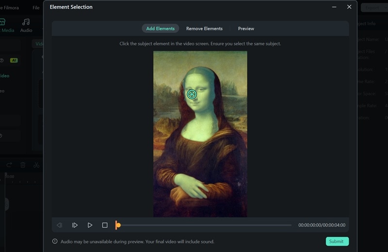 select mona lisa face for swap