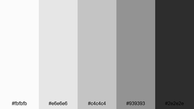 monochrome brand grid monochrome color palette with hex codes