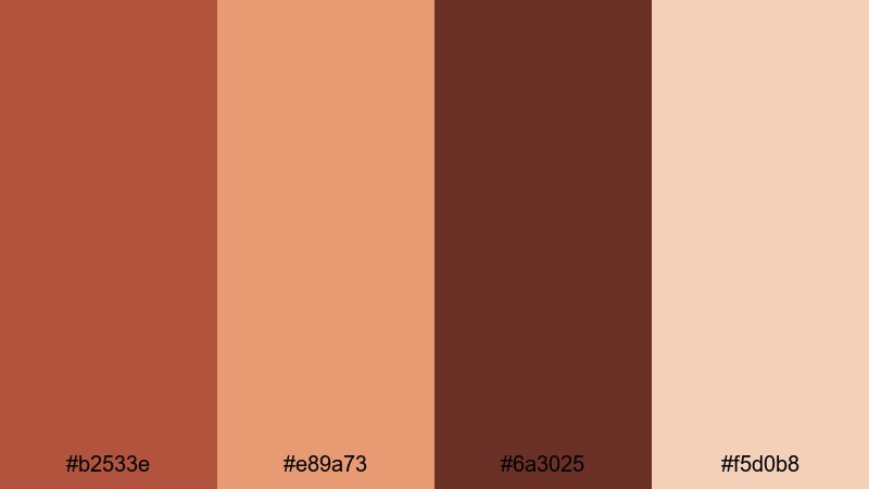 monochrome copper focus copper rust color palette with hex codes