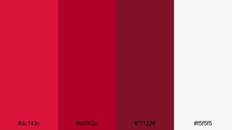 monochrome crimson focus crimson red color palette with hex codes