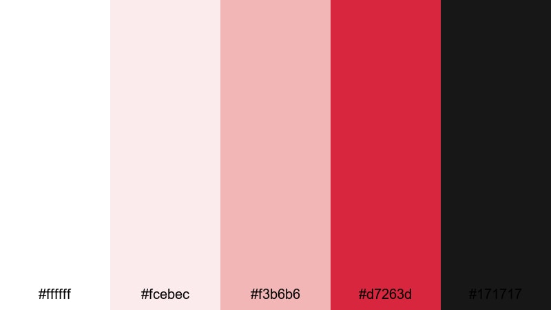 monochrome crimson grid red color palette with hex codes