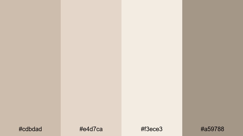 monochrome latte stream light taupe color palette with hex codes