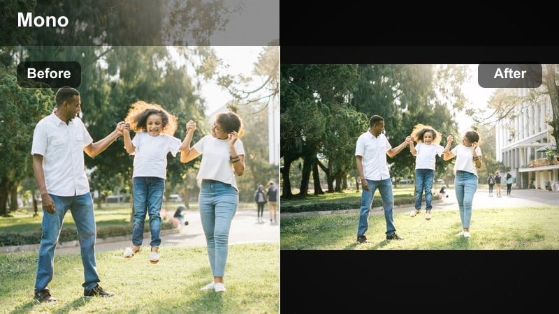 Black and white lifestyle video frame with cinematic contrast