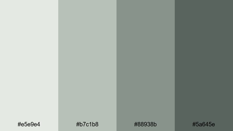monochrome moss grid gray green color palette with hex codes