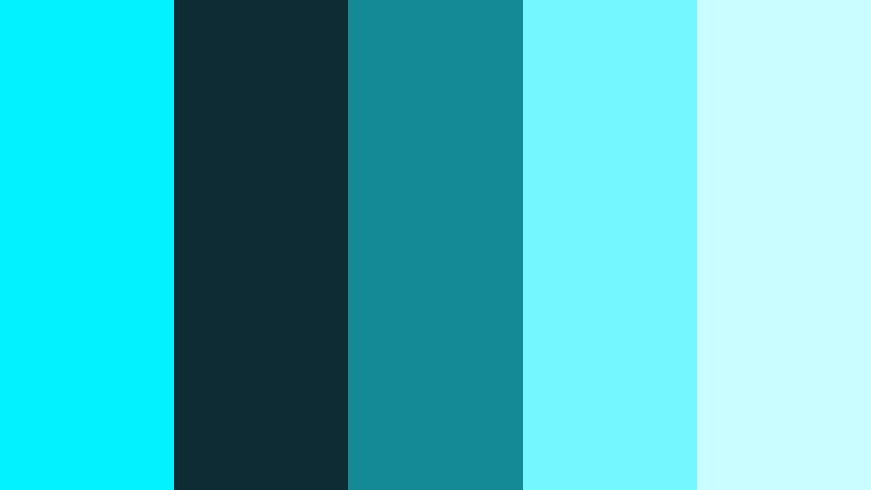 monochrome neon current neon aqua color palette with hex codes