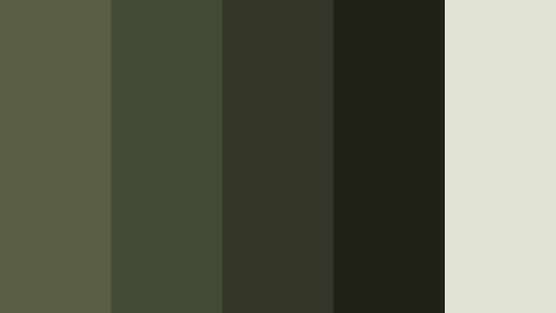 monochrome olive fade charred olive color palette with hex codes