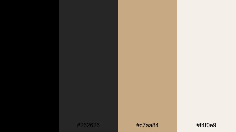 monochrome sand frame black tan color palette with hex codes