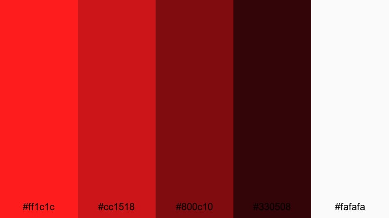 monochrome speed grid ferrari red color palette with hex codes