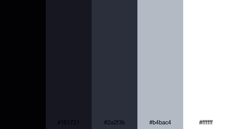 monochrome spotlight black gray color palette with hex codes