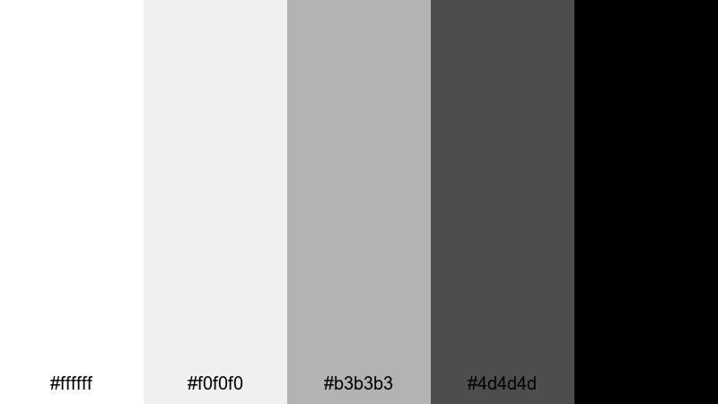 monochrome spotlight gray white color palette with hex codes