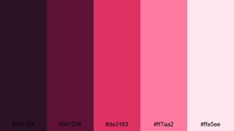 monochrome studio cerise cerise color palette with hex codes