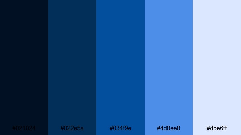 monochrome studio cobalt cobalt color palette with hex codes