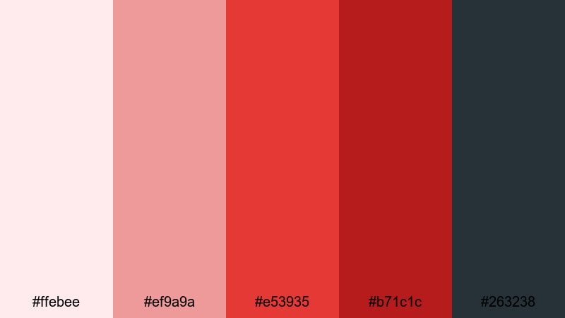 monochrome studio crimson crimson color palette with hex codes