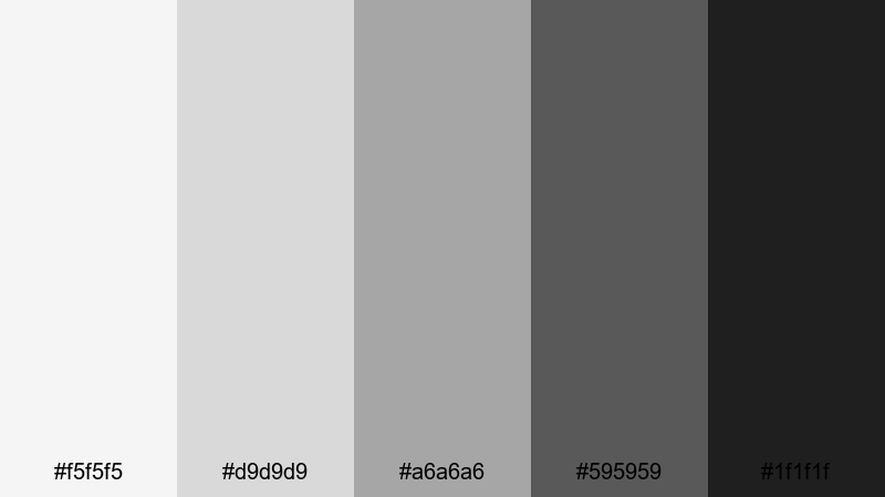 monochrome studio glow gray color palette with hex codes