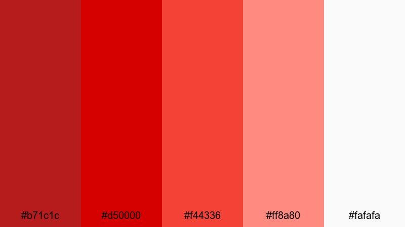 monochrome studio red candy apple red color palette with hex codes