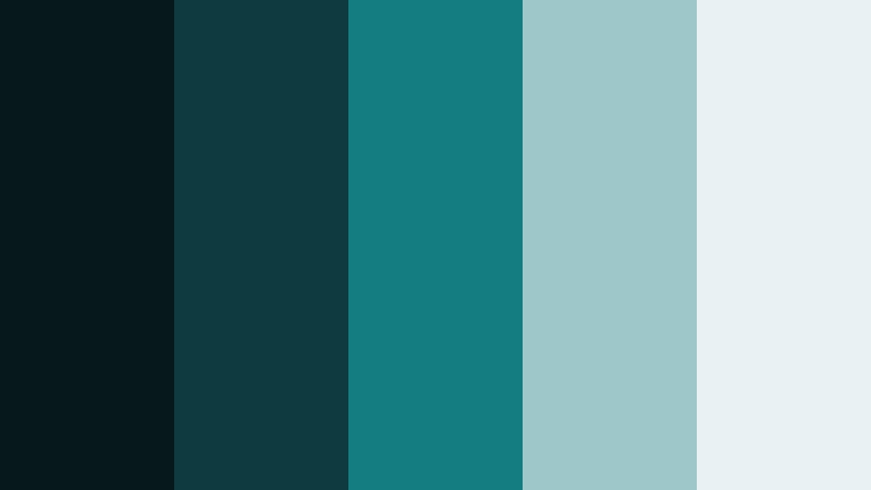 monochrome teal focus dramatic teal accent color palette with hex codes