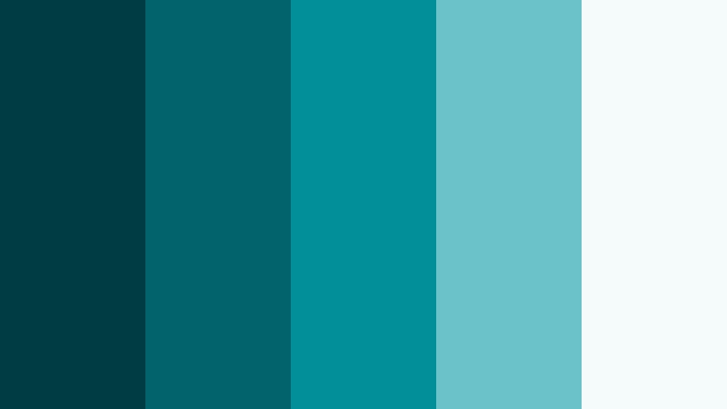 monochrome teal stack deep teal blue color palette with hex codes