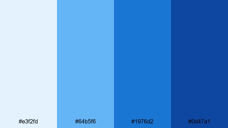 monoline ui blues flat color palette with hex codes