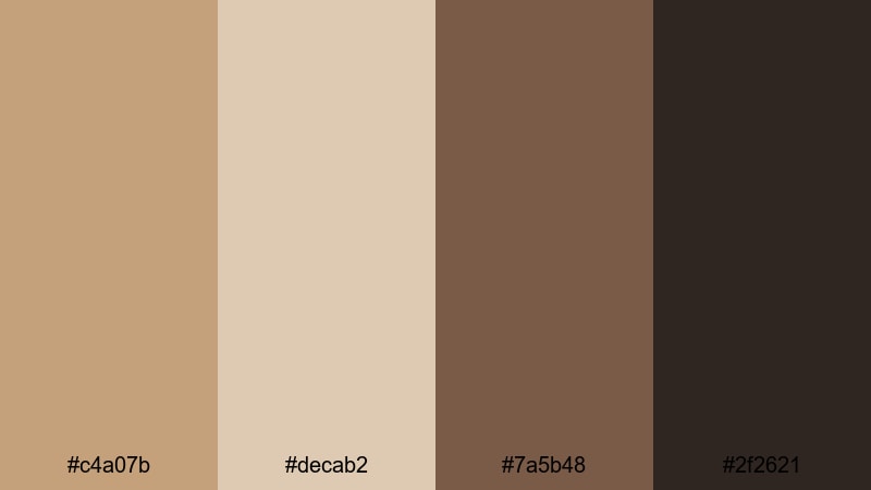 moody camel noir camel color palette with hex codes