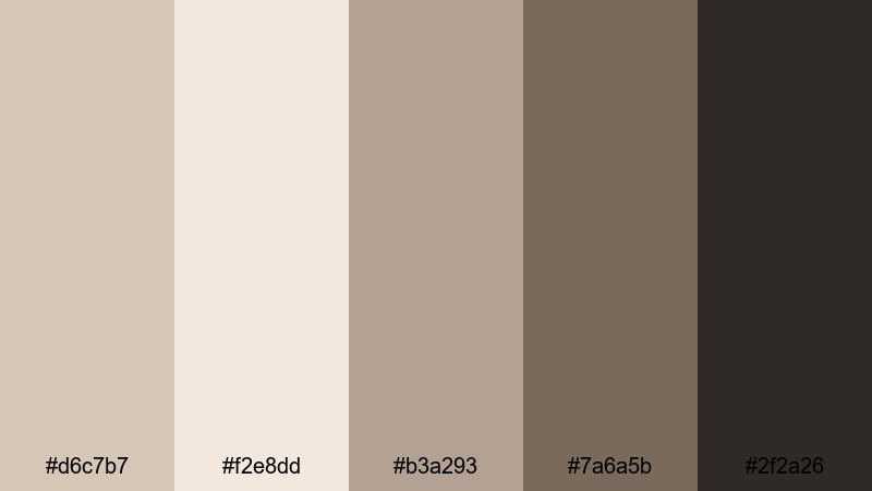 moody gallery sequence light taupe color palette with hex codes