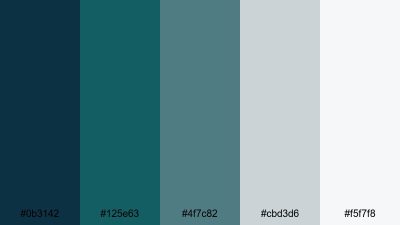 moody storm swell ocean wave color palette with hex codes