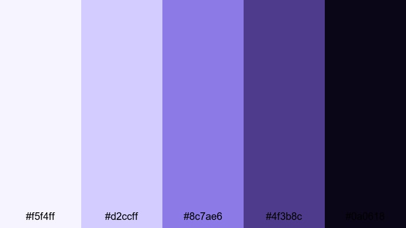 moonlit amethyst cavern amethyst color palette with hex codes