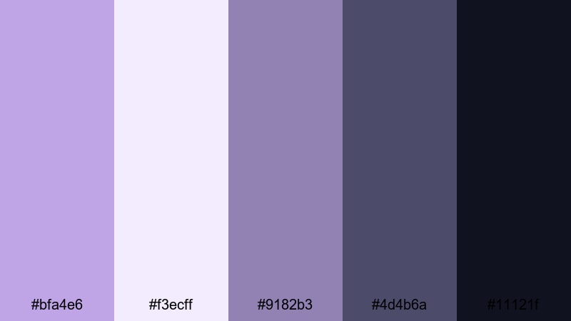 moonlit balcony wisteria color palette with hex codes