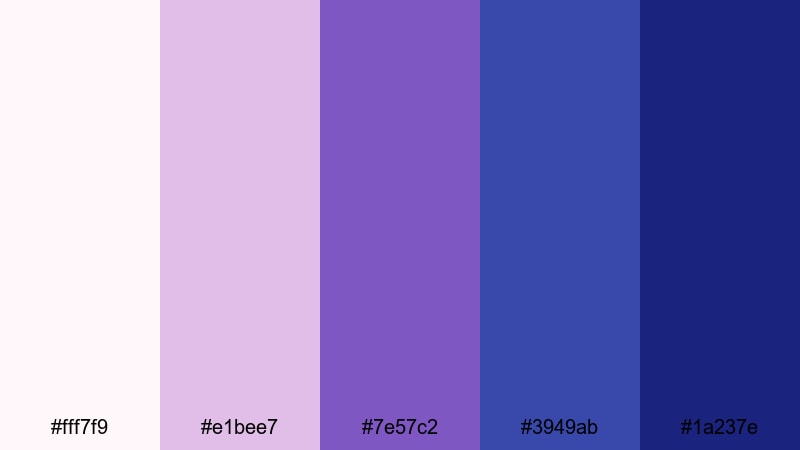 moonlit bedroom lullaby indigo blue color palette with hex codes