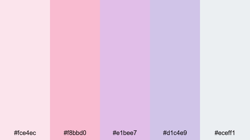 moonlit blush glitter glitter color palette with hex codes