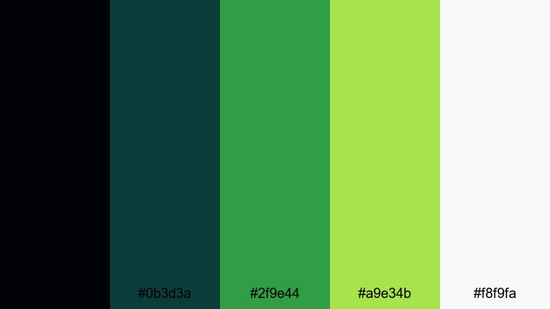 moonlit forest echo black color palette with hex codes