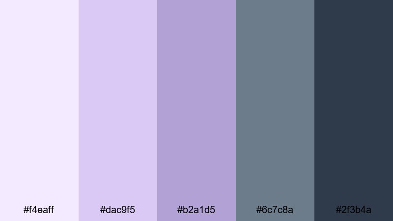 moonlit garden whisper lilac color palette with hex codes