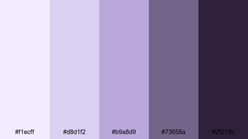 moonlit garden whisper purple lilac color palette with hex codes