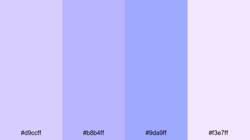moonlit lilac story pastel blue purple color palette with hex codes
