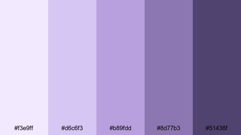 moonlit pastel horizon mauve color palette with hex codes