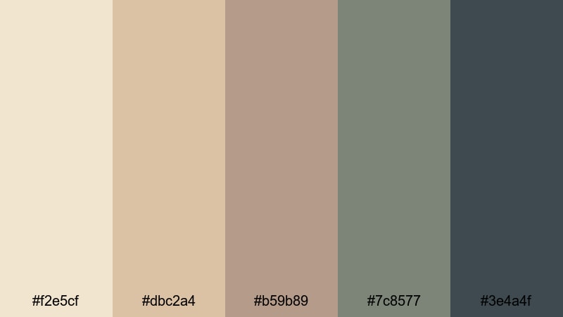 moonlit sand dunes bohemian color palette with hex codes