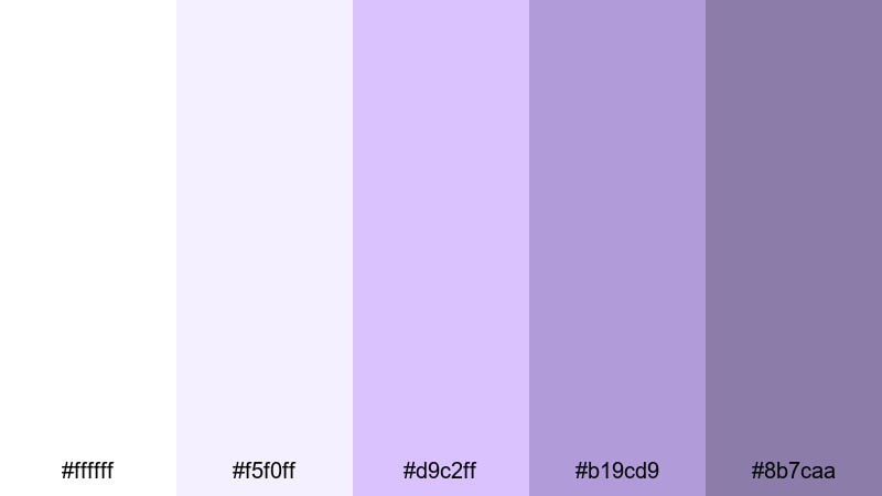 moonlit wisteria whisper white purple color palette with hex codes