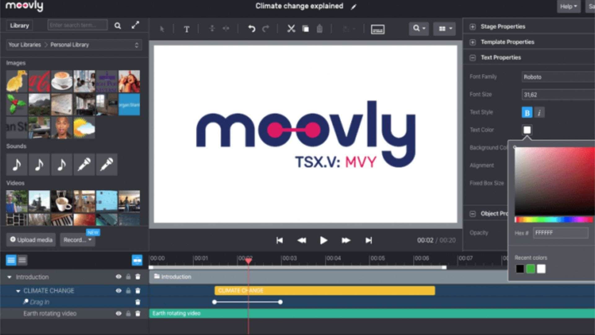 moovly interface