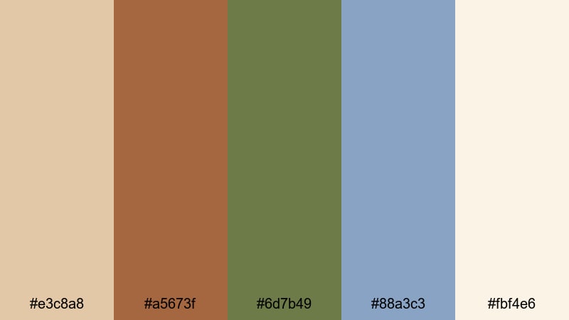 morning chai porch hippie color palette with hex codes