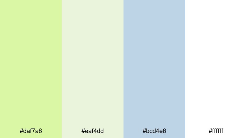 morning dew meadow lime green color palette with hex codes