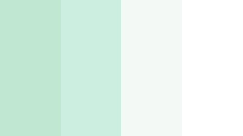 morning dew whisper powdered mint color palette with hex codes