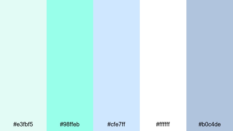 morning dew workspace mint green mint color palette with hex codes