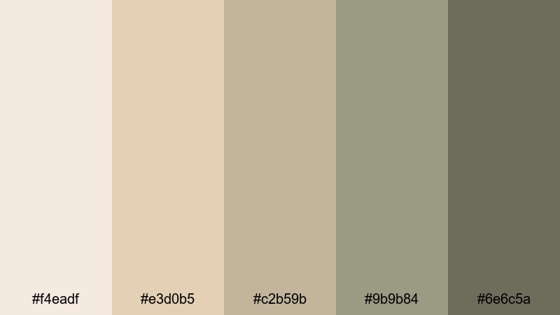morning dune haze beige sand color palette with hex codes